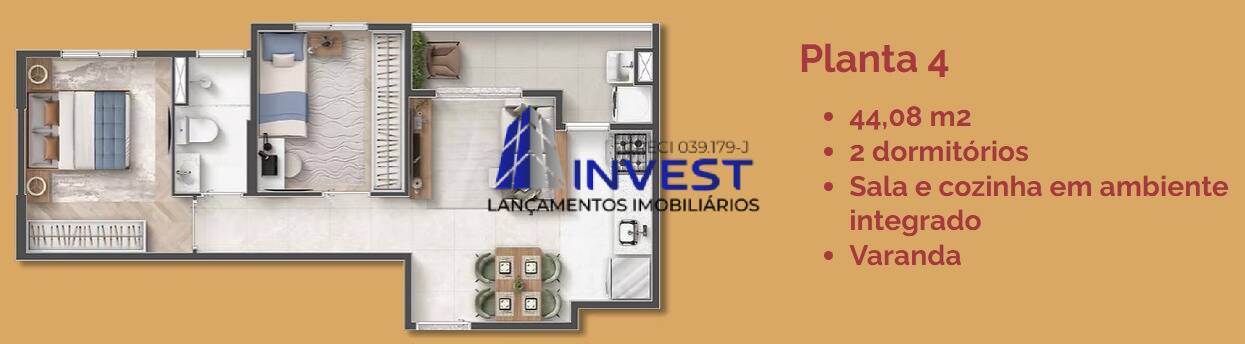 Apartamento, 2 quartos, 44 m² - Foto 13